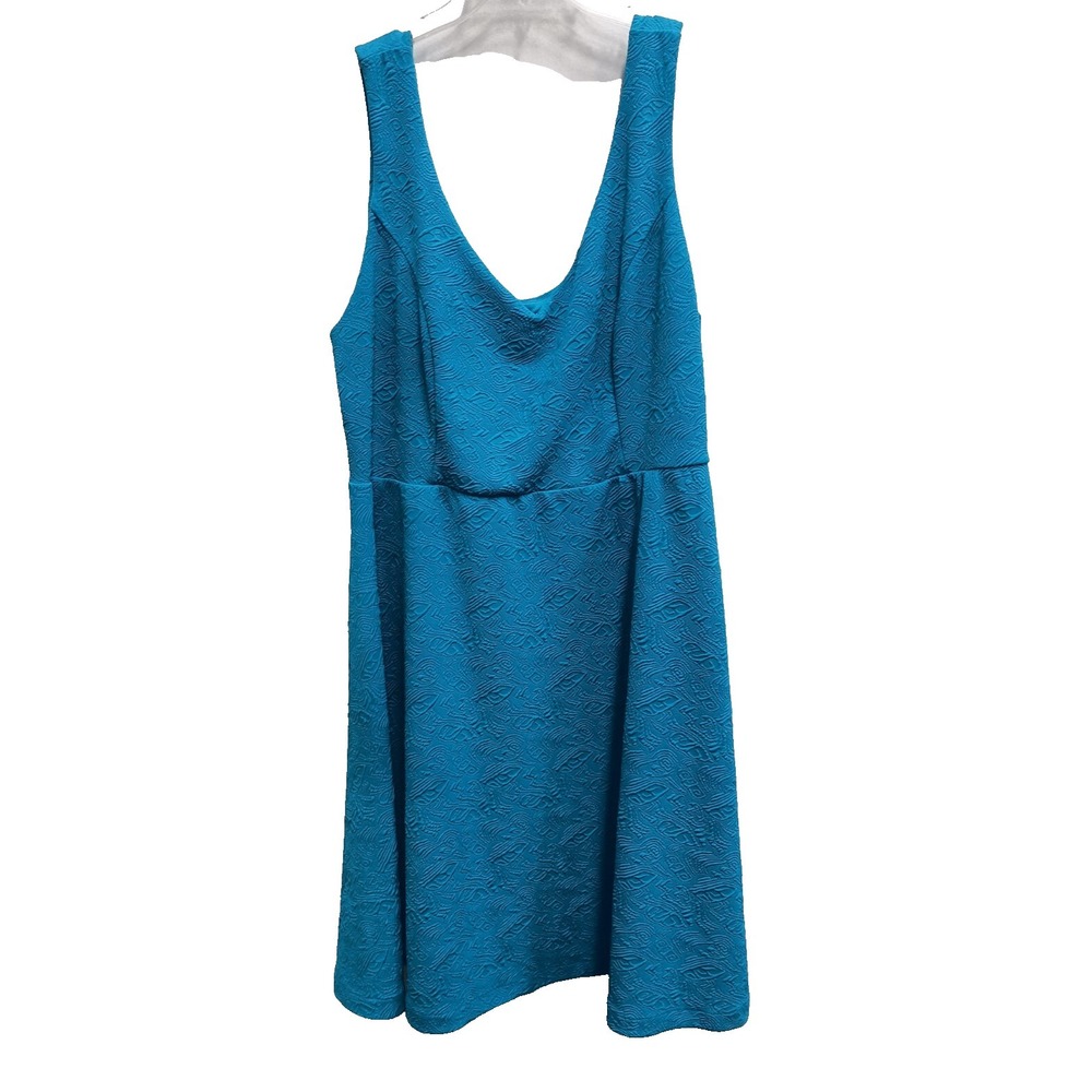 Torrid Womens Dress Size 2X Blue Challis Floral Sleeveless Skater Coquette